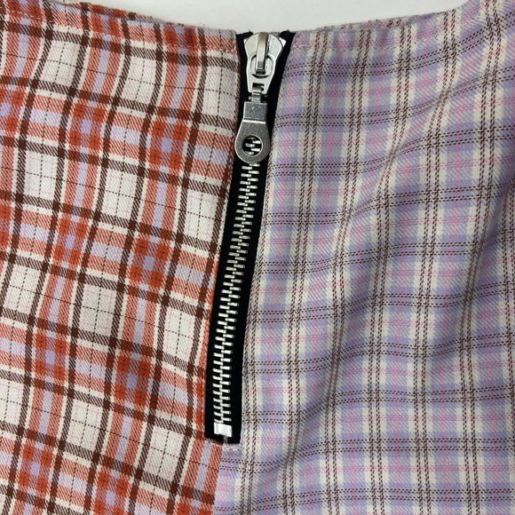 The Ragged Priest Drifter Flare Pants Size S Two Tone Plaid Zippers High Rise - Picture 7 of 13